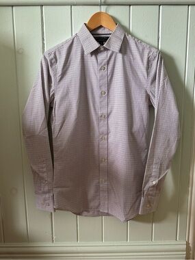 Banana Republic Factory Red & Blue Check Dress Shirt XS